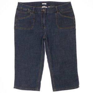 Liz & Co Capri Jeans Womens Size 14 Mid Rise Blue Denim Measures 35 x 17.5